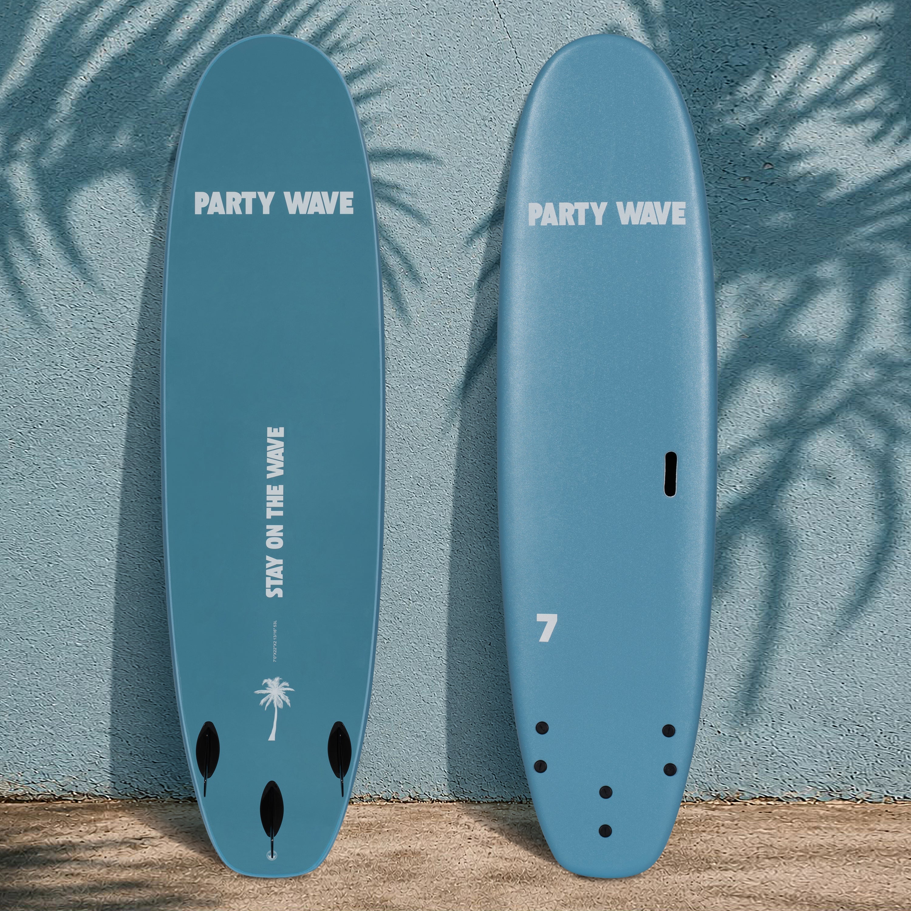 7' Party Wave Soft Top Surfboard - Blue Steel - Ships 10/6/26