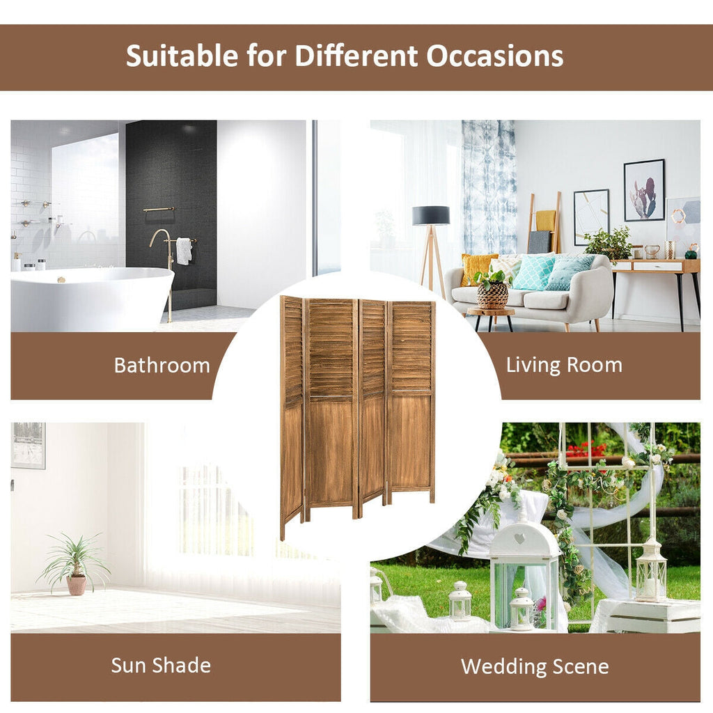 5.6 Ft Tall 4 Panel Folding Privacy Room Divider