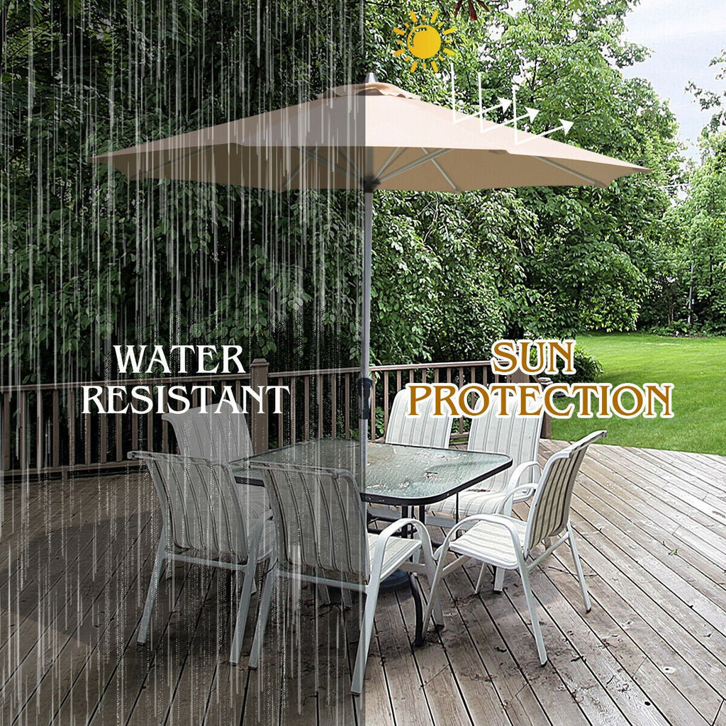 9 Feet Patio Outdoor Market Umbrella with Aluminum Pole without Weight Base