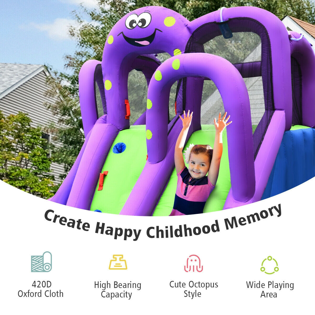 Inflatable Water and Sand Park Mighty Bounce House with Large Pool