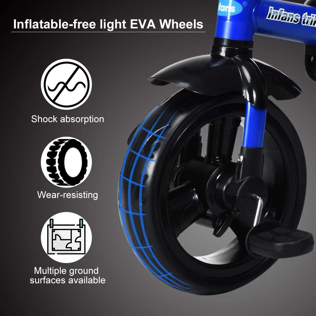 4-in-1 Kids Tricycle with Adjustable Push Handle