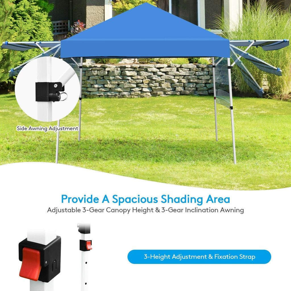 17 Feet x 10 Feet Foldable Pop Up Canopy with Adjustable Instant Sun Shelter