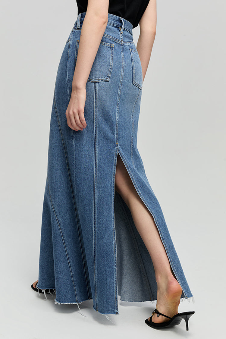 Ocean Wave Denim Skirt HJ821
