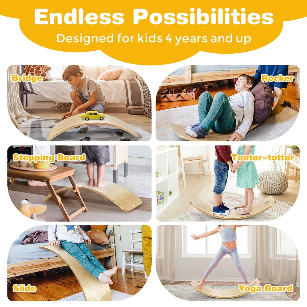 12 Inch Wobble Board for Balance Training-Natural