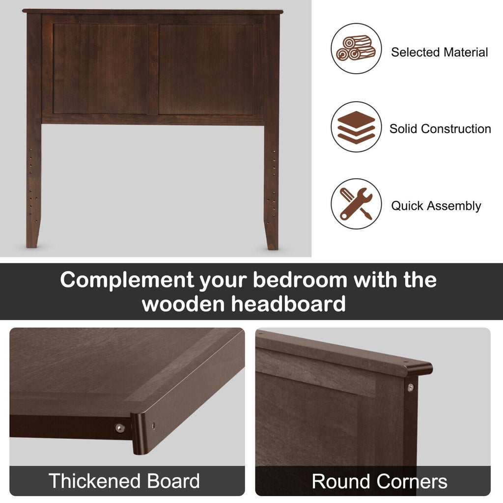 Solid Wood Flat Panel Headboard for Twin-size Bed
