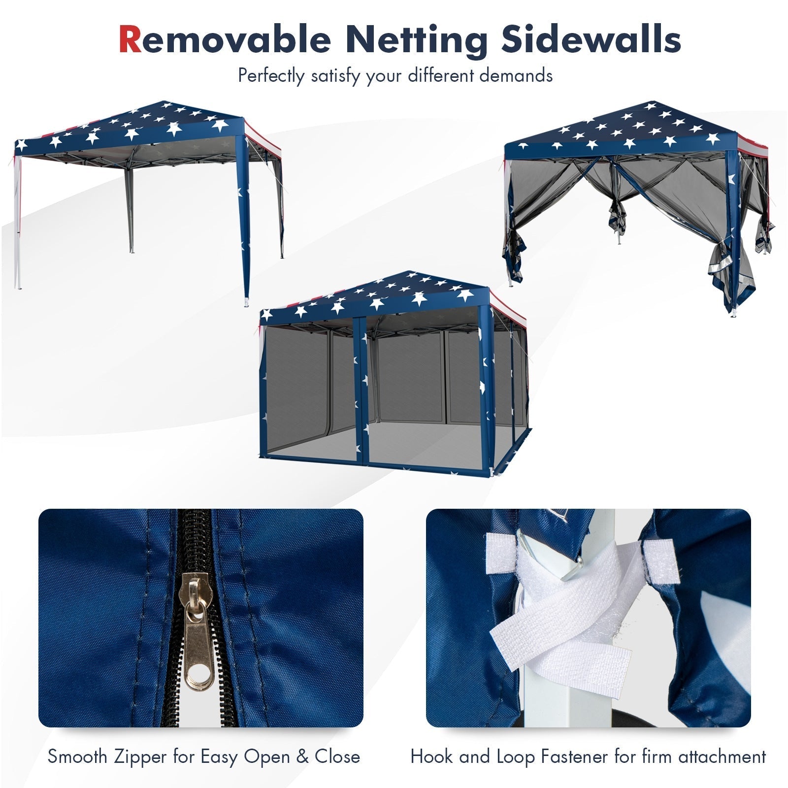 10 FT x 10 FT Pop-Up Canopy Tent Easy Setup Instant Folding Shelter with Mesh Netting
