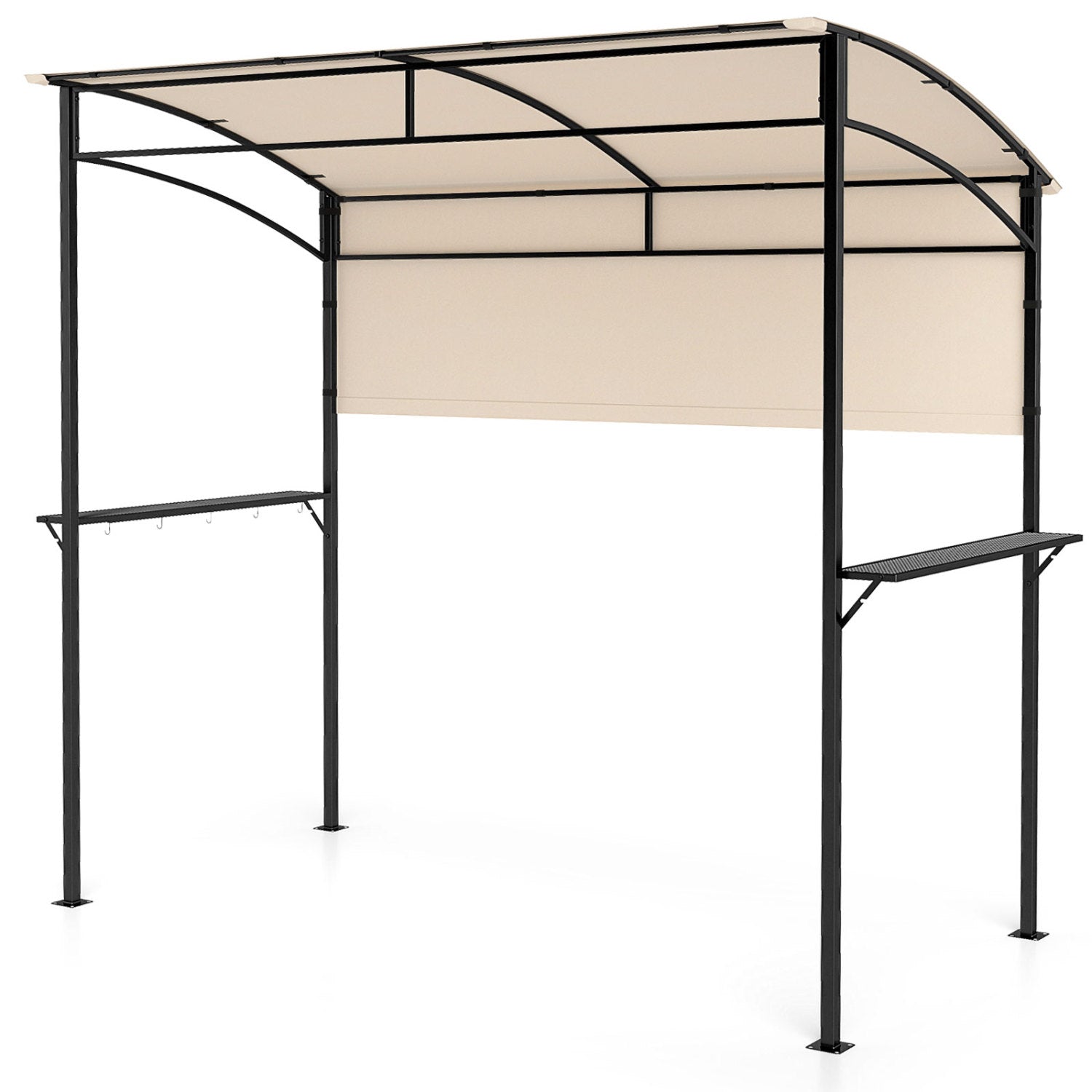 BBQ Grill Canopy 7.8 x 4.4 FT with Shelves and Sidewall