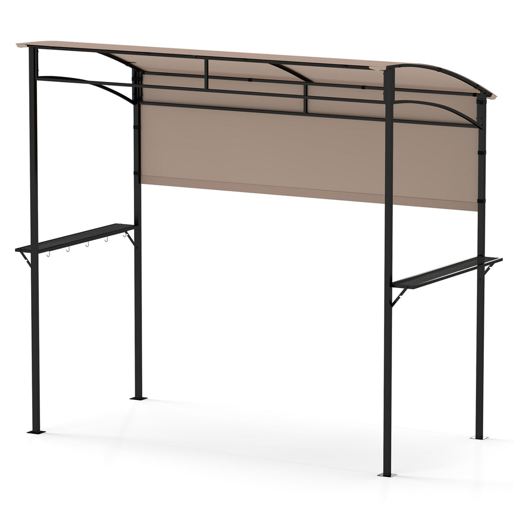 BBQ Grill Canopy 7.8 x 4.4 FT with Shelves and Sidewall