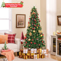 5/6/7 Feet Artificial Christmas Tree with Red Berries and Kerosene Lamps