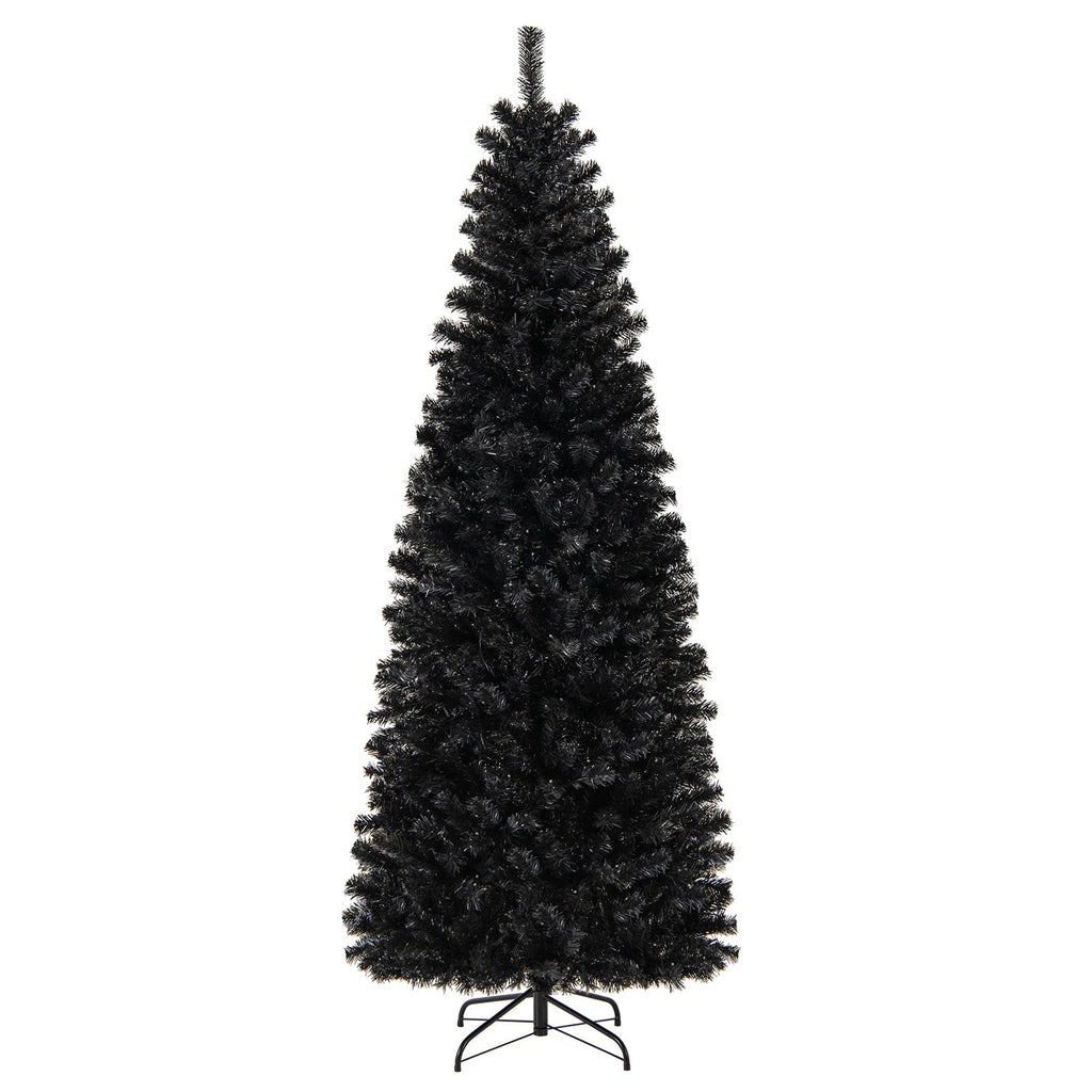 Pre-lit Christmas Halloween Tree with PVC Branch Tips and Warm White Lights