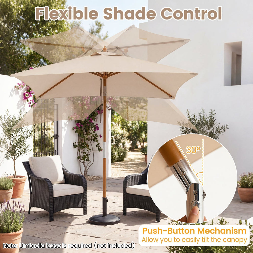 Rectangular Patio Umbrella 7ft with Adjustable Tilt