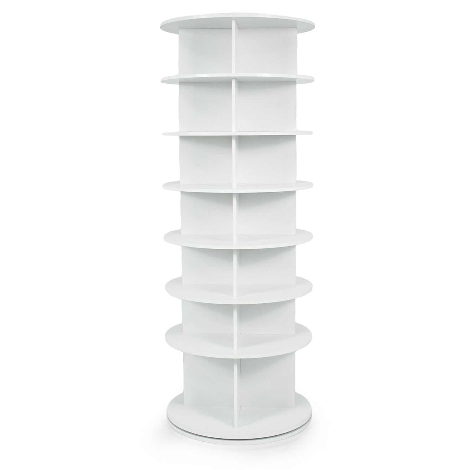 7-Tier Rotating Shoe Rack Tower with 360° Spin - White
