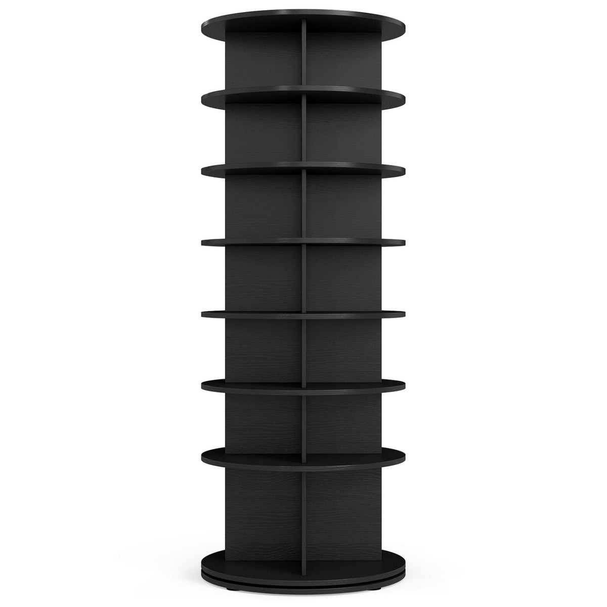 7-Tier Rotating Shoe Rack Tower with 360° Spin - White
