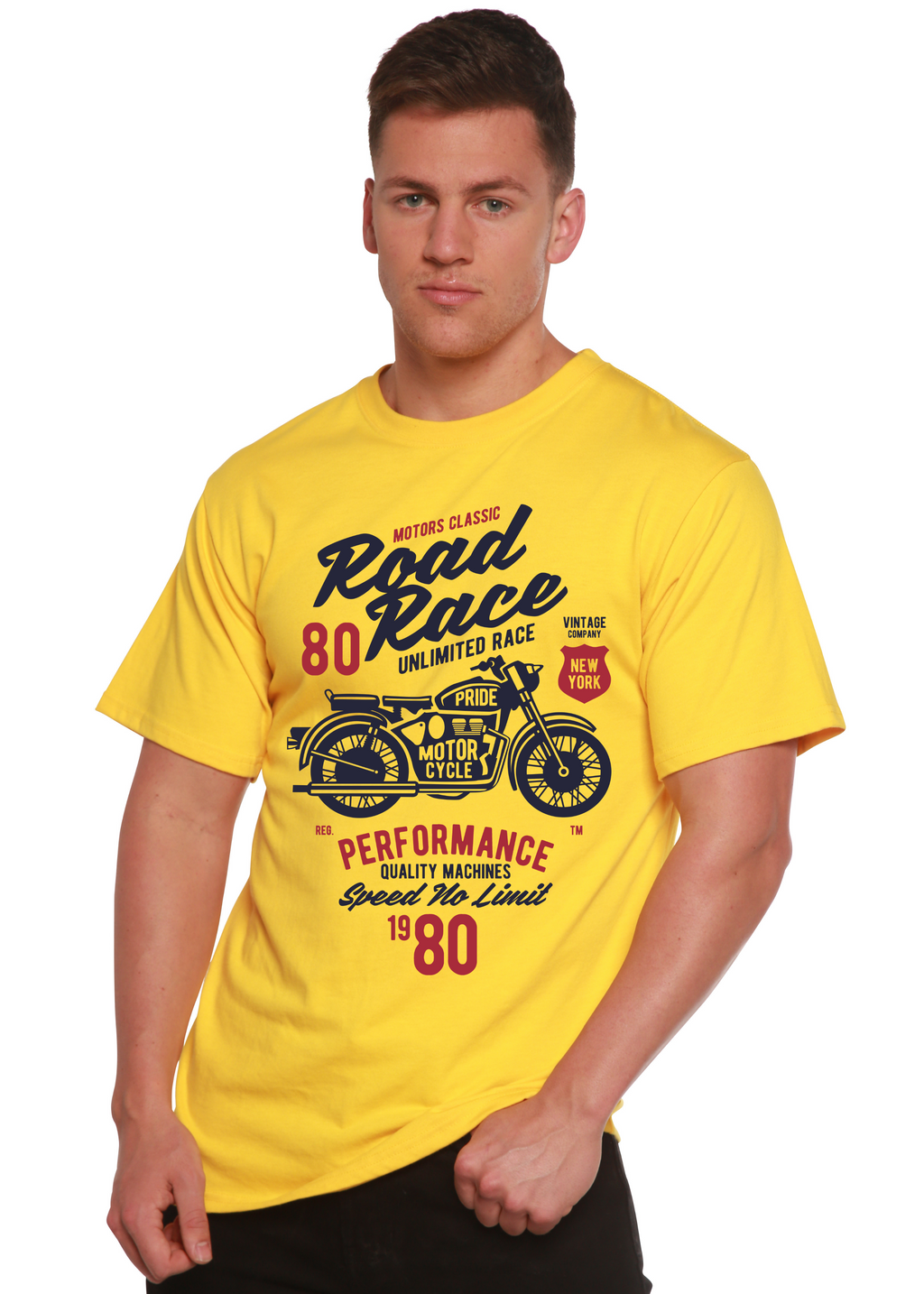 Road Race Motorcycles Spun Bamboo® Men's Bamboo Viscose/Organic Cotton Short Sleeve Graphic T-Shirt