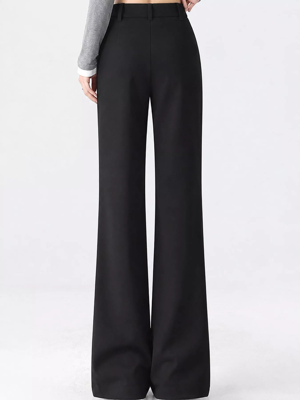 Full Size High-Waisted Slim-Fit Straight-Leg Pants Plus Size