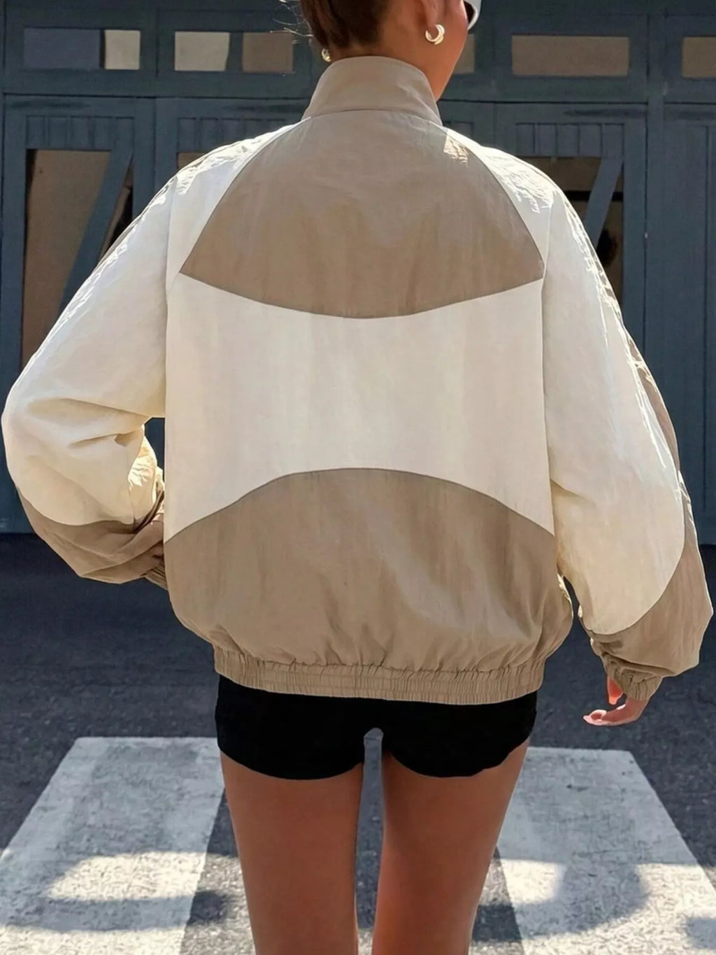 Color Block Zip-Up Jacket