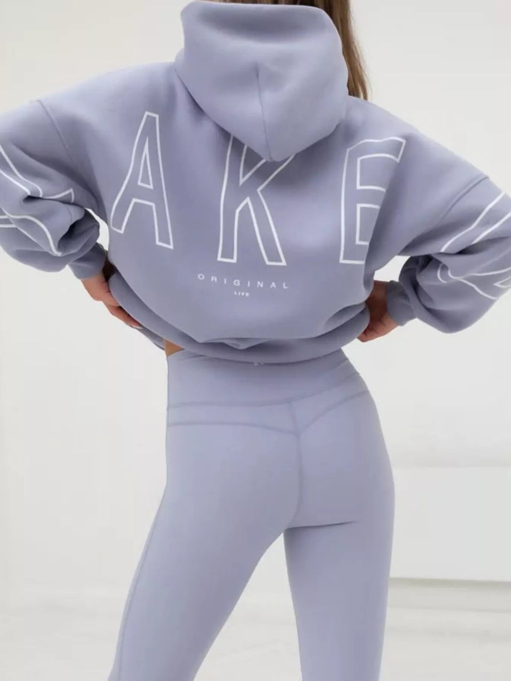 Letter Back Hoodie with Kangaroo Pocket