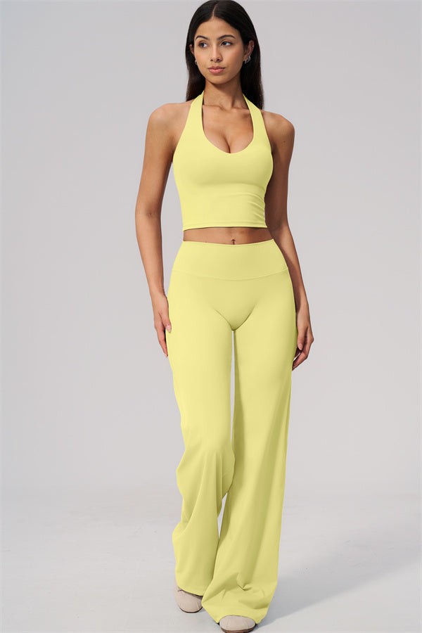 The Twirl Wide Strap Halter Crop Top