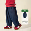 Solid-color Versatile Denim Jeans For Little Girls Cute Warm Trousers For Kids