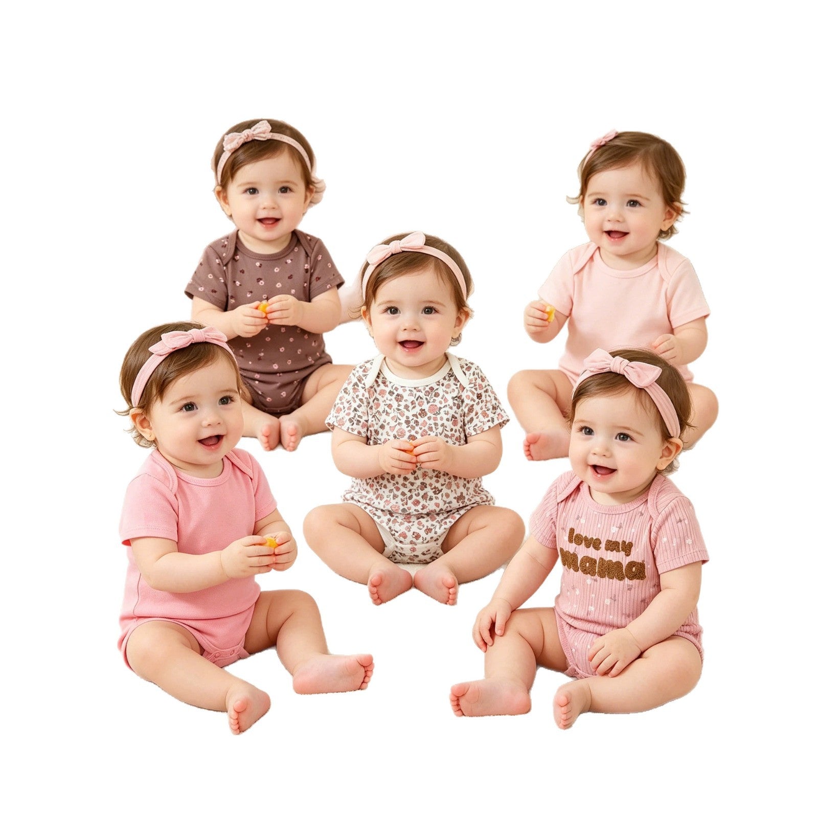 Wholesale Of Super-cute Cartoon Onesies In Sets Of Five