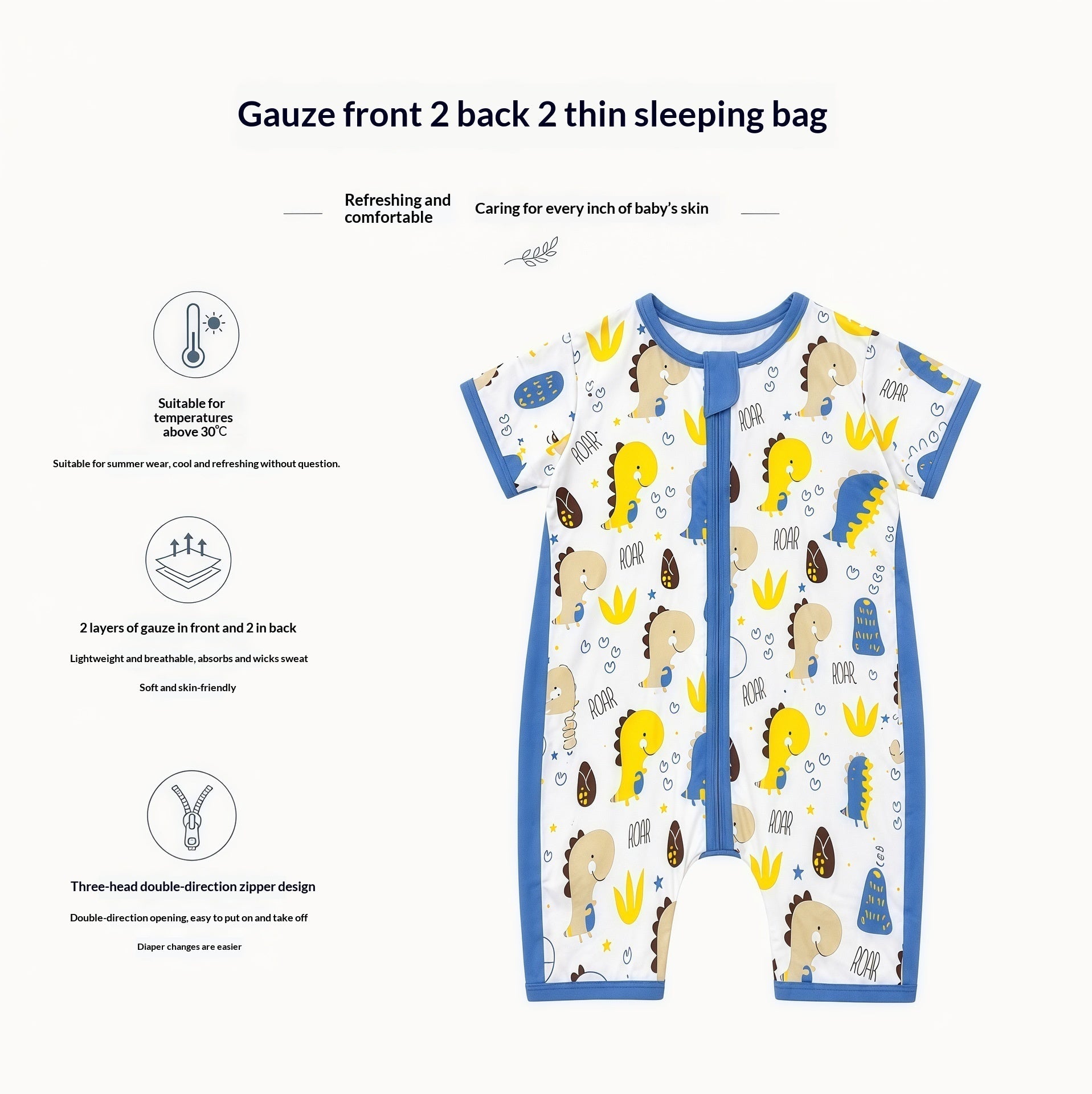 Dudu SpringSummer Lightweight Baby Gauze Sleeping Bag