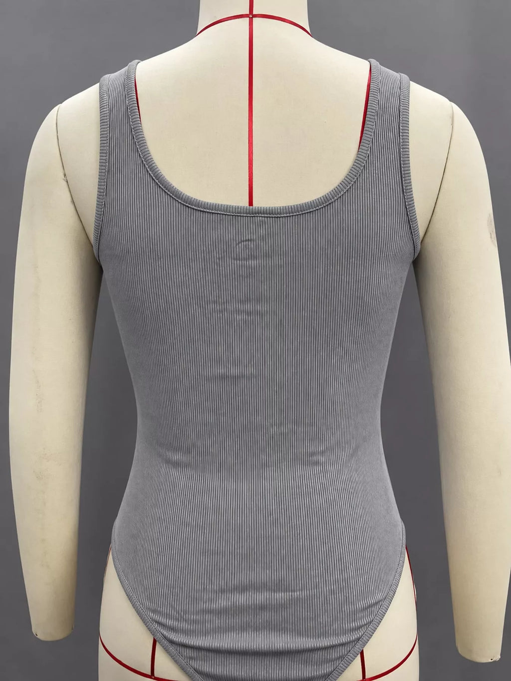 Full Size Ribbed Knit Sleeveless Scoop Neck Bodysuit Plus Size