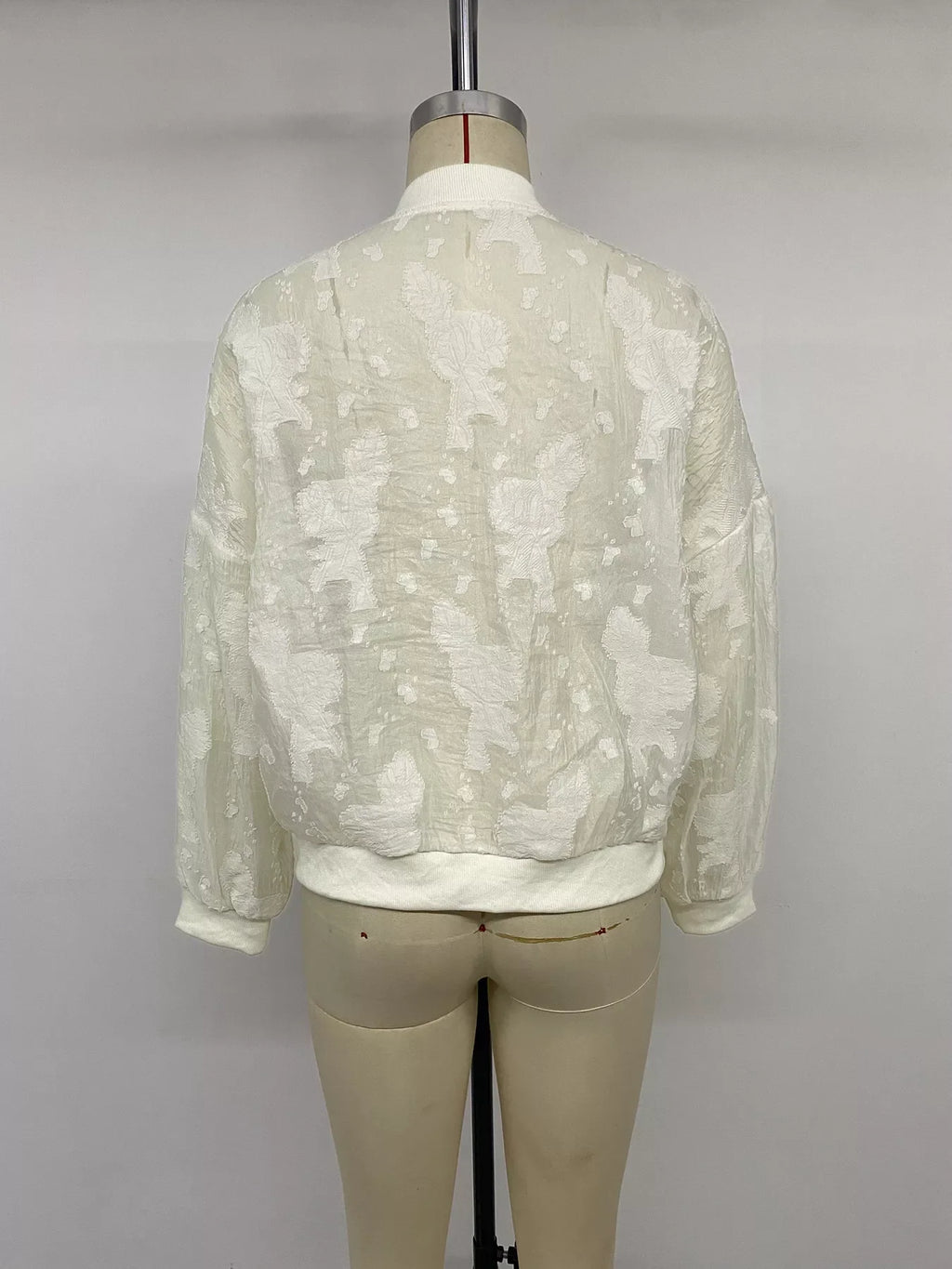 Jacquard Zip Up Long Sleeve Jacket