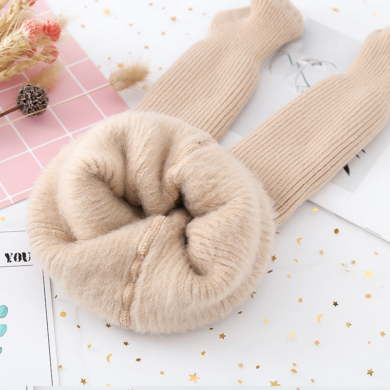 Add Fleece Pantyhose And Thick Fall And Winter Leggings For Boys And Girls