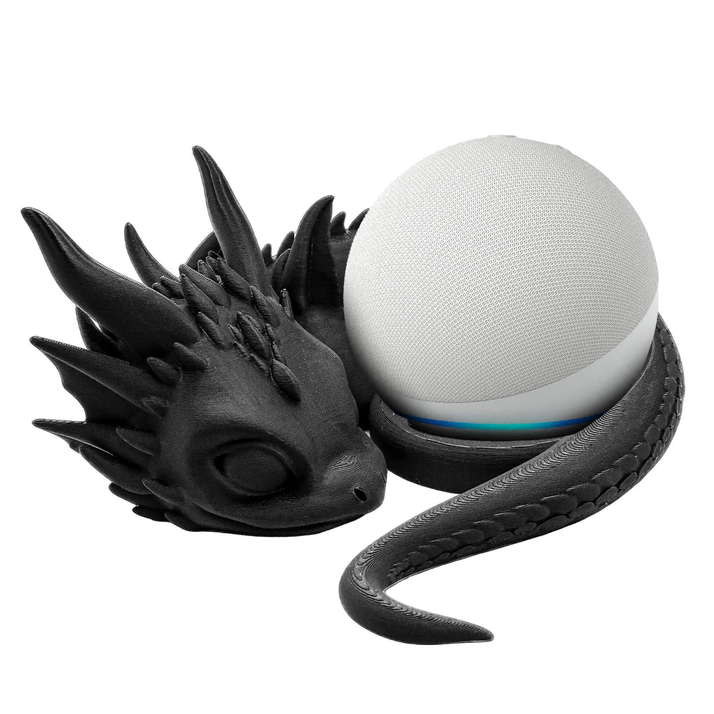 3D Printed Dragon Speaker Stand, Fantasy Decorative Smart Speaker Holder, Sculptural Desktop Audio Accessory For Home Office