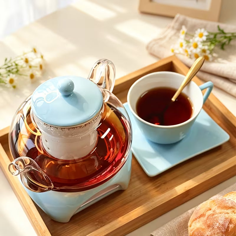Borosilicate Glass Teapot Set with Ceramic Infuser and Base