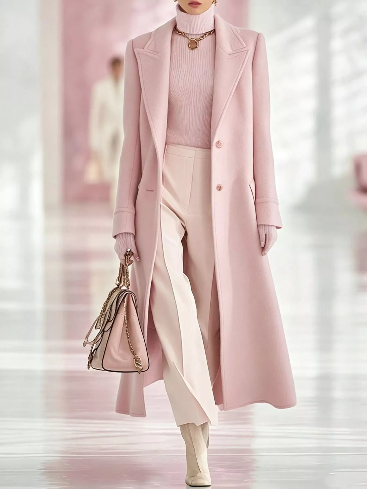 Lapel Collar Longline Coat