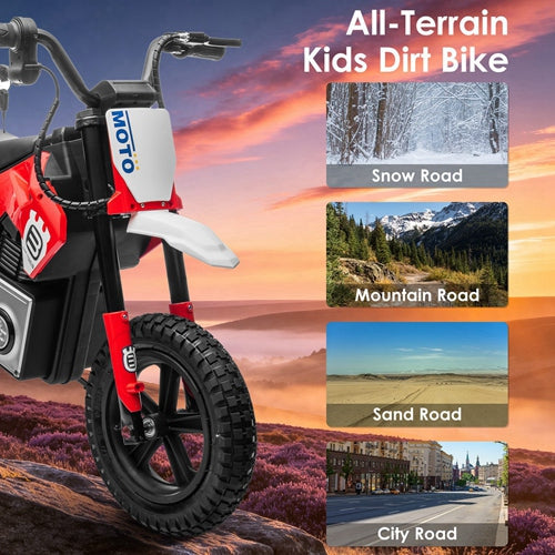 24V Electric Motocross Ride-On Motorcycle for Kids Ages 5-12