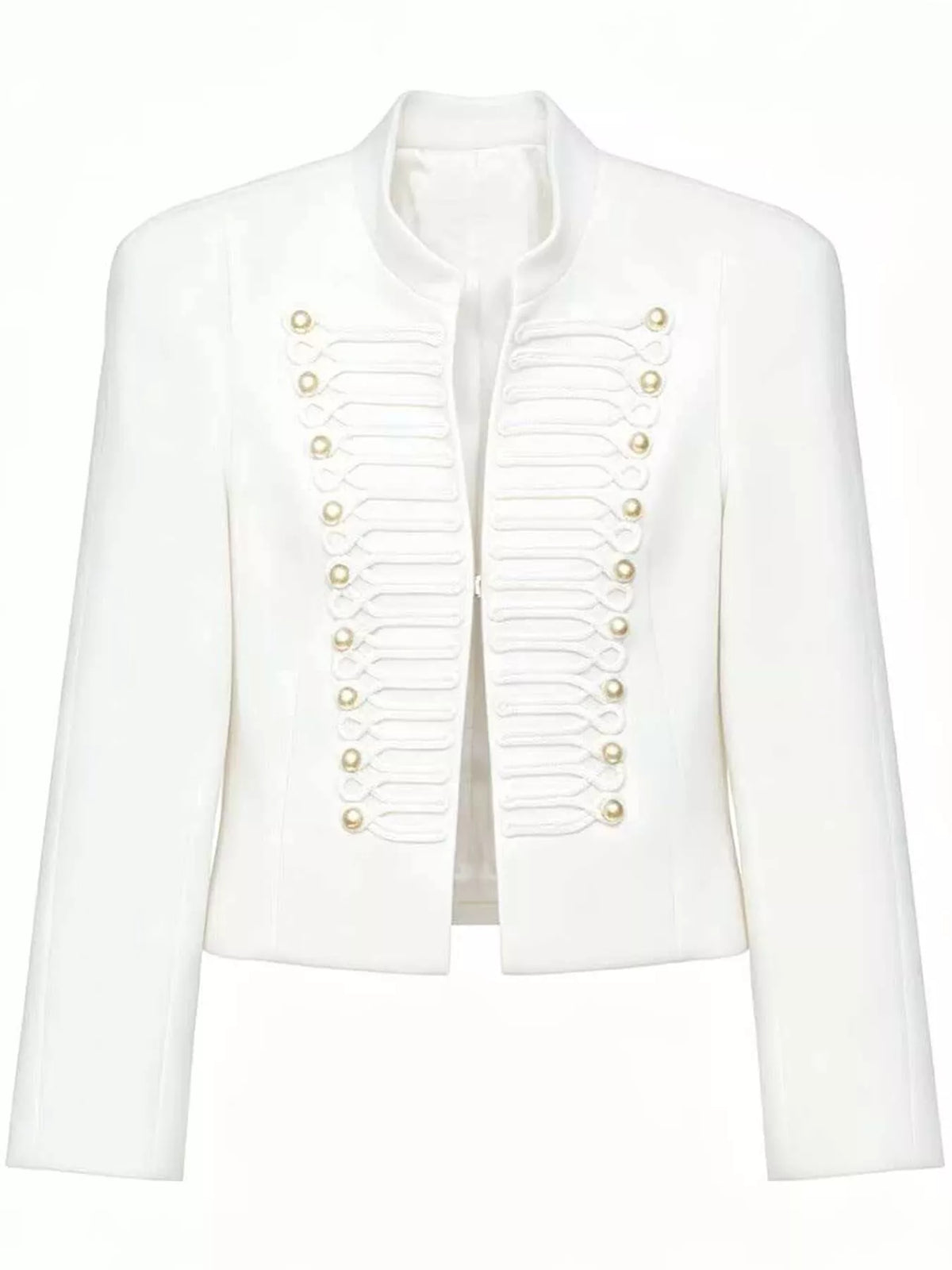 Decorative Button Cropped Jacket