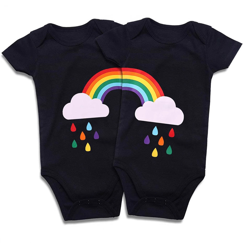 Cotton Baby Onesies 2-Pack - Short Sleeve Bodysuit for Newborn Twins - Soft Infant Clothing