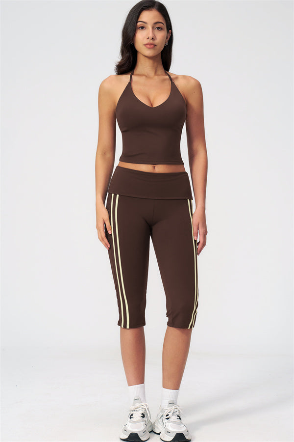 The Evoke Crop Top Capri Leggings 2-Piece Set