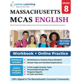 MCAS Test Prep: Grade 8 English Language Arts Literacy (ELA) Practice Workbook and Full-length Online Assessments: Next Generation Massachusetts Compr - Paperback