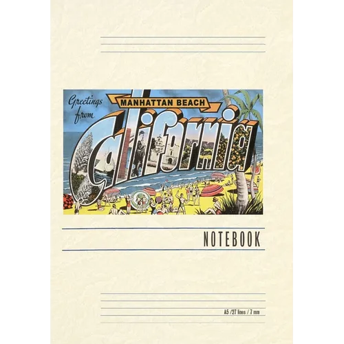 Vintage Lined Notebook Greetings from Manhattan Beach - Paperback