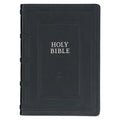 KJV Study Bible, Standard King James Version Holy Bible, Thumb Tabs, Ribbons, Faux Leather, Black Debossed - Leather