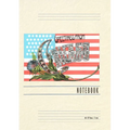 Vintage Lined Notebook Greetings from Chicago with Flag and Little Portraits - Paperback
