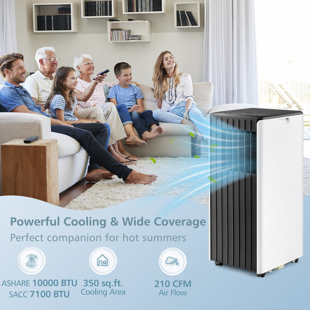 3-in-1 10000 BTU Air Conditioner with Humidifier and Smart Sleep Mode