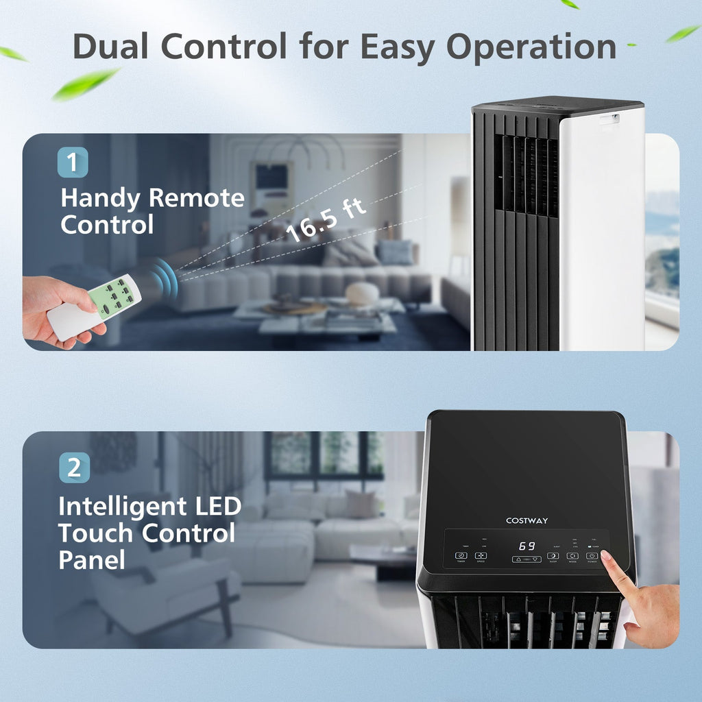 3-in-1 10000 BTU Air Conditioner with Humidifier and Smart Sleep Mode