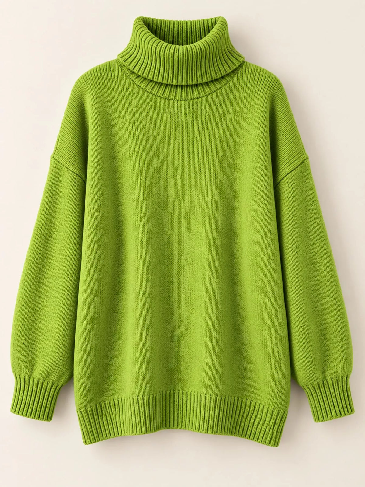 Turtleneck Dropped Shoulder Sweater