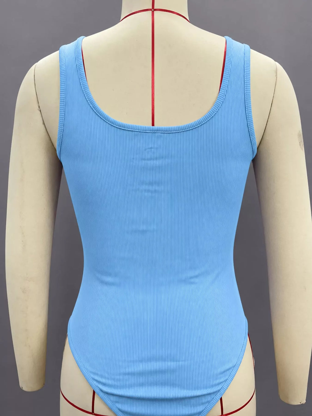 Full Size Ribbed Knit Sleeveless Scoop Neck Bodysuit Plus Size