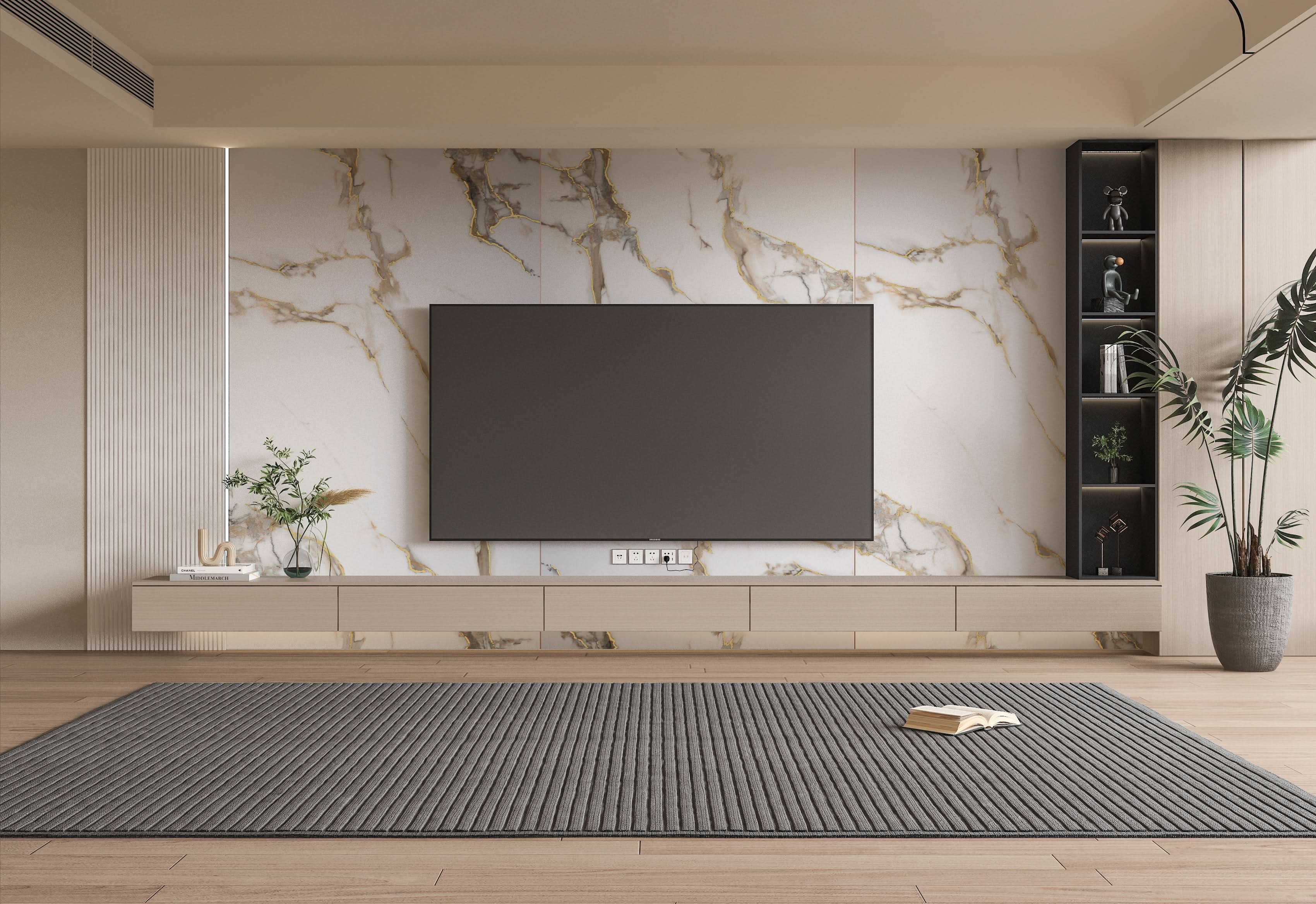 Calacatta Oro Gold Marble PVC Wall Panel - Waterproof (4x8 ft, 32 sq. ft)