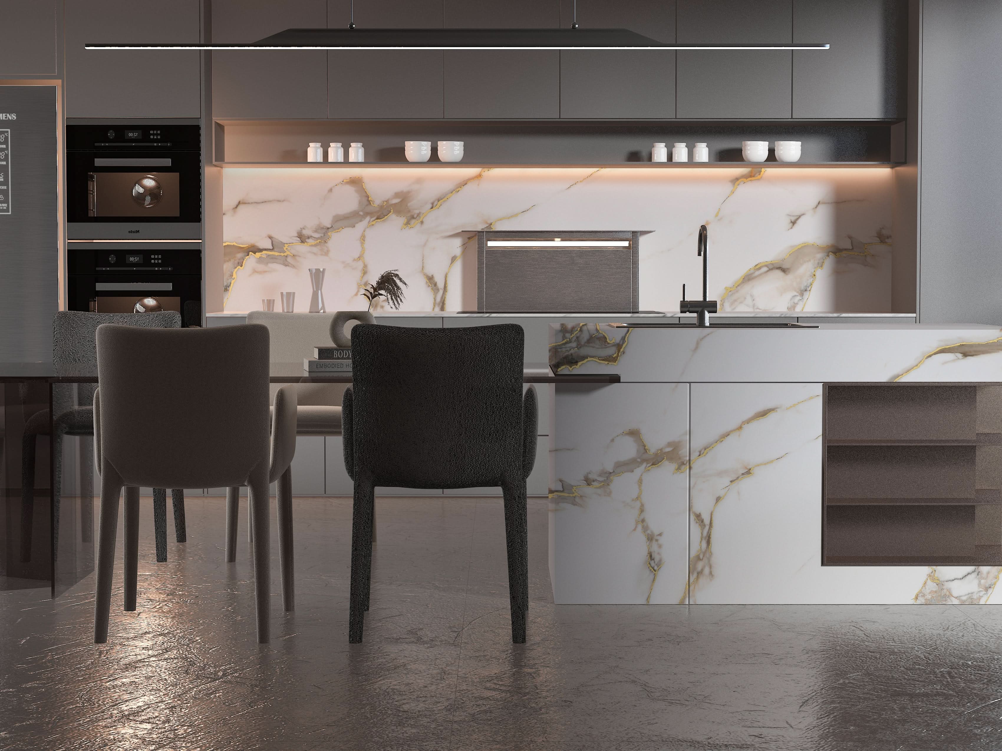 Calacatta Oro Gold Marble PVC Wall Panel - Waterproof (4x8 ft, 32 sq. ft)