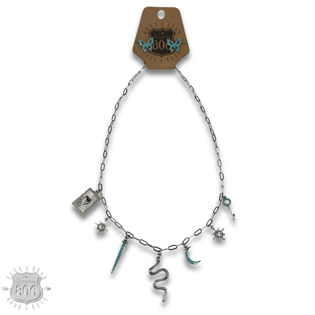 Western charm necklace set