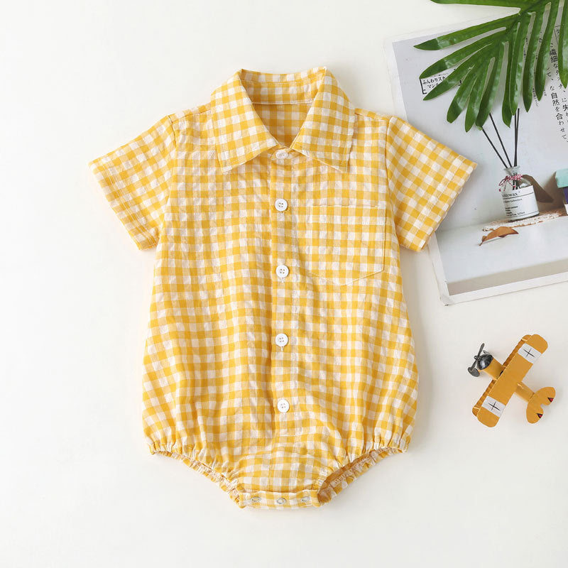 Short-sleeved Hip-covering Baby Onesie