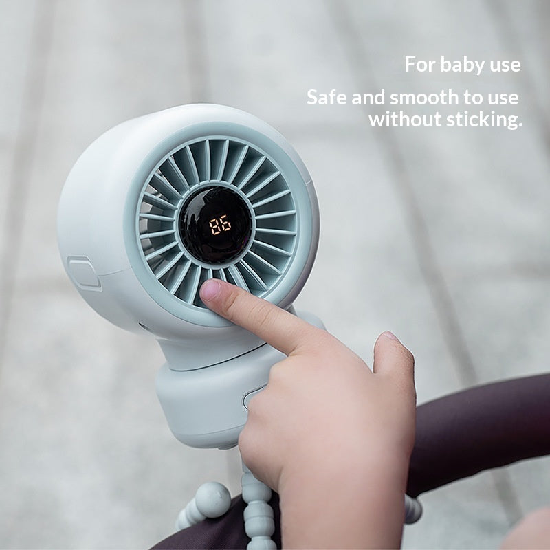 Baby Stroller Fan With A Swiveling Head Function