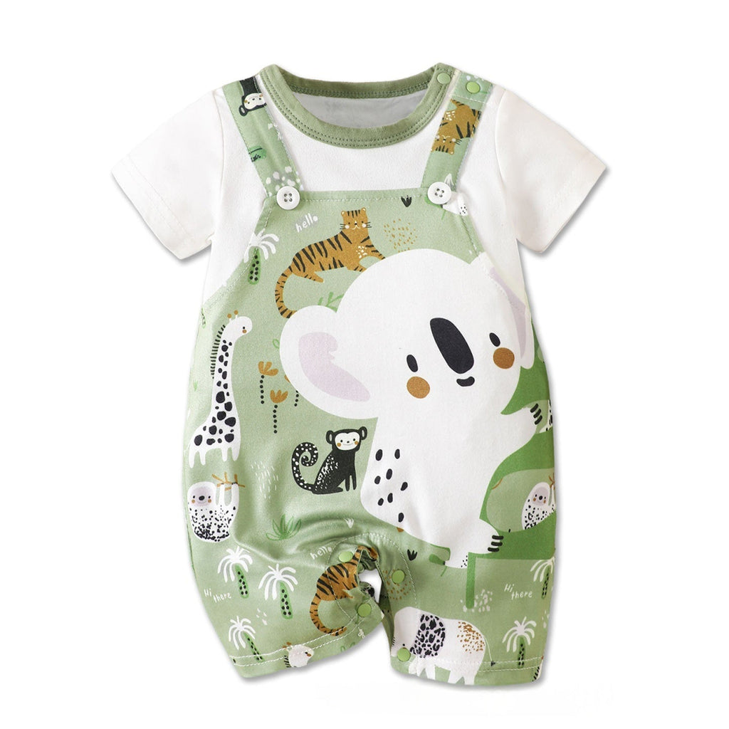 Cute And Super-adorable Animal-themed Short-sleeve Baby Romper For Summer
