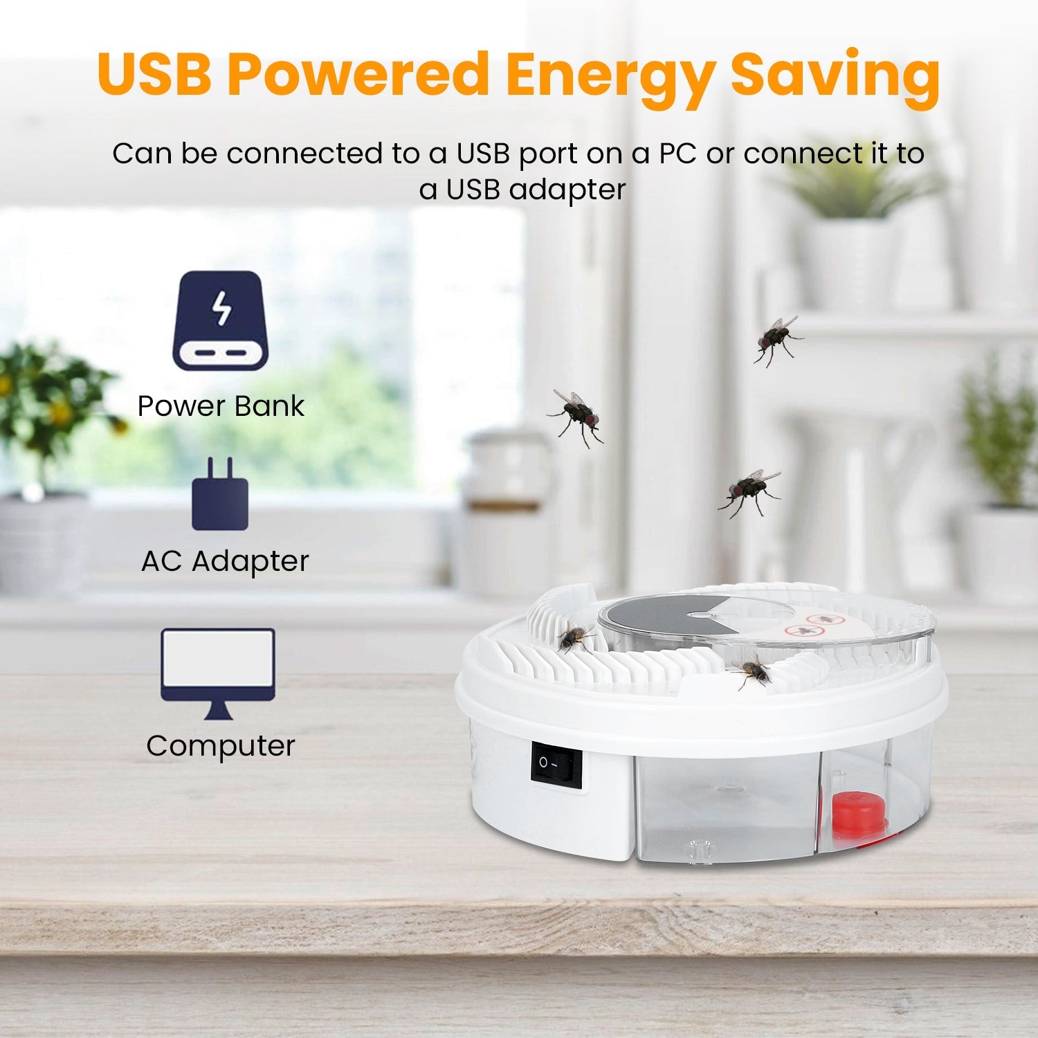 Electric Fly Trap - USB Powered, Rotating Indoor Use